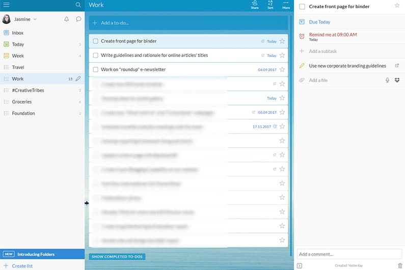 Wunderlist Screenshot